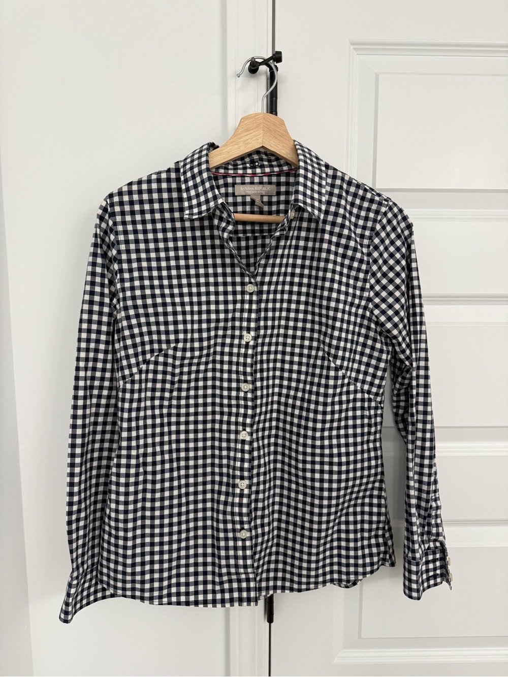 Navy gingham button down